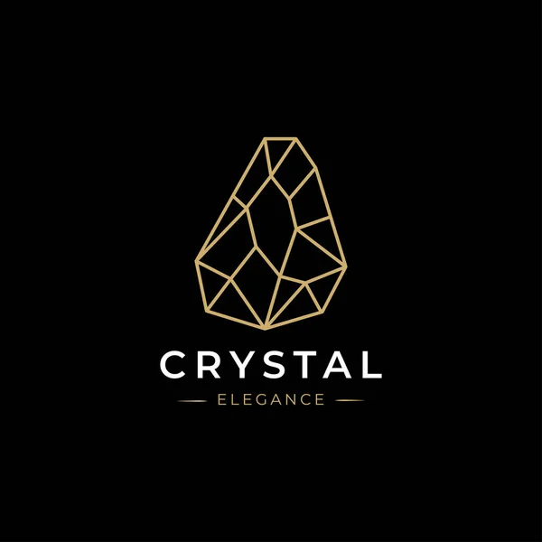 Crystal Gems Логотип Дизайна Векторного Шаблона Линейный Стиль Иконка Роскошный — стоковый вектор