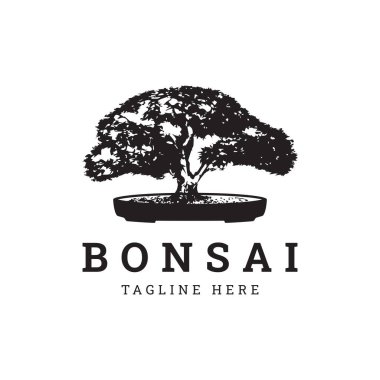 Klasik ağaç logosu tasarımı illüstrasyonu