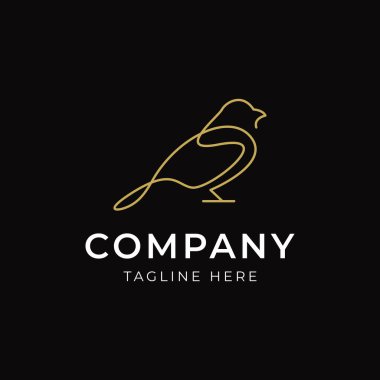 Kuş hattı logo tasarım şablonu