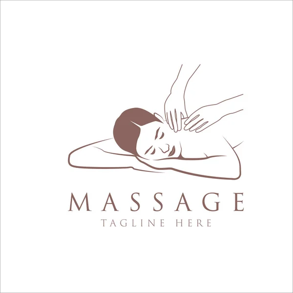 Body Massage Logo Vector Illustration — Stock Vector