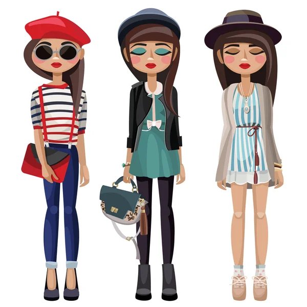 Chicas con estilo — Vector de stock