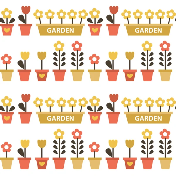 Seamless pattern gardening — Stock Vector