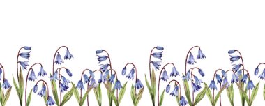 Mavi çan çiçekli narin çiçek deseni. Çocuk tekstil, kumaş, kıyafet, duvar kağıdı vs. için kusursuz çiçek arkaplanı.