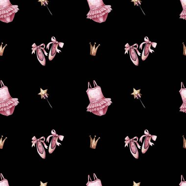 Pembe elbiseli suluboya desenli, sivri uçlu ayakkabılı. Elle çizilmiş, pürüzsüz desen. Kızlar için parti, küçük balerin..