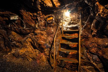 Heyecanlı bir ziyaretçi madeni, Hoffnungsstollen yeraltı, Güney Kara Orman 'daki Todtmoos yakınlarında