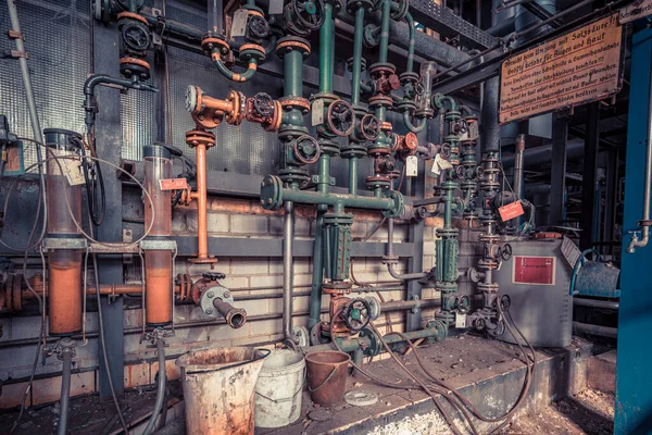Griezelig Verlaten Industrieterrein Met Elektriciteitscentrale Een Verloren Plek Een Vervallen — Stockfoto