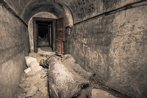 Alte Gesprengte Überreste Einiger Bunker Der Siegfried Linie Entlang Der — Stockfoto