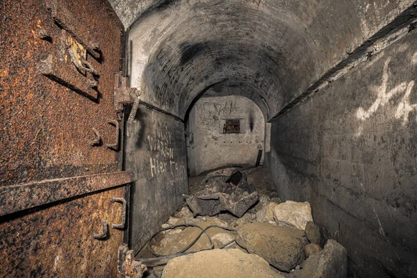 Gamla Sprängda Rester Några Siegfried Line Bunkrar Längs Gränsen Underjordiska — Stockfoto