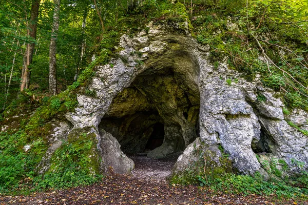 Impresionantes Cuevas Estalactitas Parque Natural Obere Donau Cerca Beuron Sigmaringen — Foto de Stock