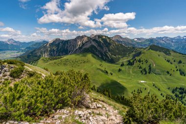 Climbing the Edelrid Via Ferrata to the Iseler summit near Oberjoch Bad Hindelang in the Allgau Mountains