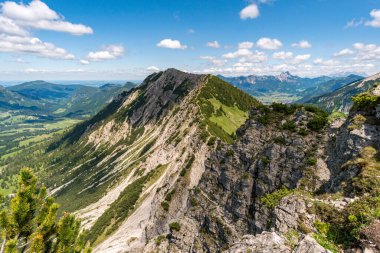 Climbing the Edelrid Via Ferrata to the Iseler summit near Oberjoch Bad Hindelang in the Allgau Mountains