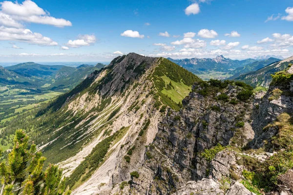 Climbing Edelrid Ferrata Iseler Summit Oberjoch Bad Hindelang Allgau Mountains — 스톡 사진
