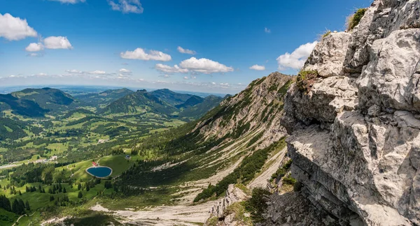 Climbing Edelrid Ferrata Iseler Summit Oberjoch Bad Hindelang Allgau Mountains — 스톡 사진