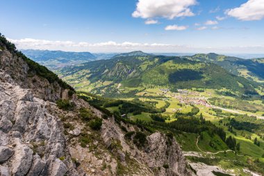 Climbing the Edelrid Via Ferrata to the Iseler summit near Oberjoch Bad Hindelang in the Allgau Mountains