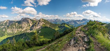 Climbing the Edelrid Via Ferrata to the Iseler summit near Oberjoch Bad Hindelang in the Allgau Mountains
