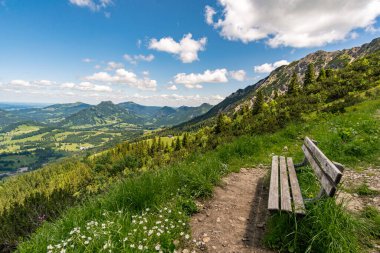 Climbing the Edelrid Via Ferrata to the Iseler summit near Oberjoch Bad Hindelang in the Allgau Mountains