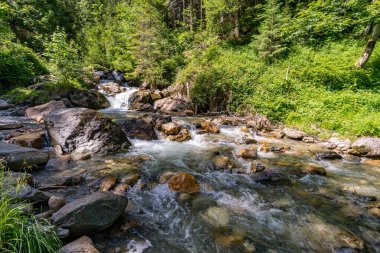 Avusturya 'daki Zillertal Alpler' deki Mayrhofen yakınlarındaki Keilkeller şelalesine güzel bir yürüyüş.