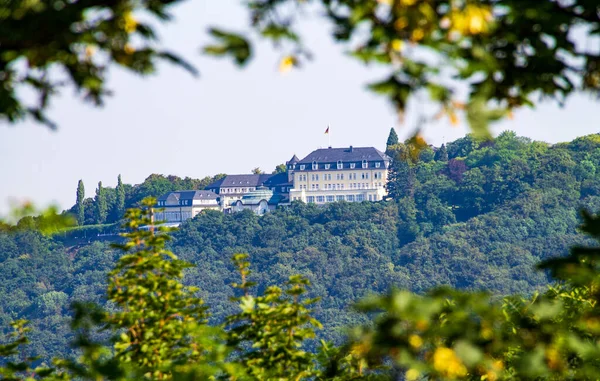 Fenêtre Paysagère Avec Vue Sur Petersberg Anciennement Une Maison Hôtes — Photo