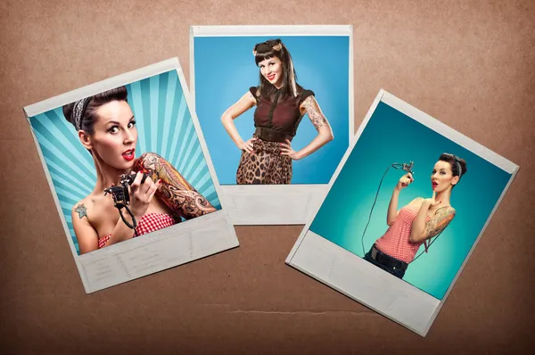 Polaroid pin up ricordi — Foto Stock