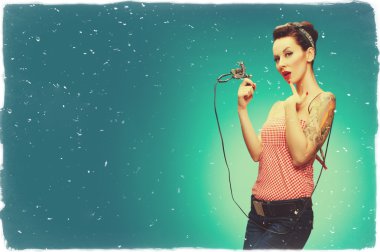 Pin-up kızı - retro tarzı imagey
