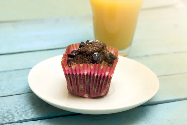 Domácí čokoládová placička muffin — Stock fotografie