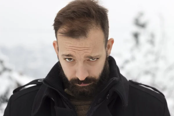 Winter portrait of a young man — Stock Photo, Image