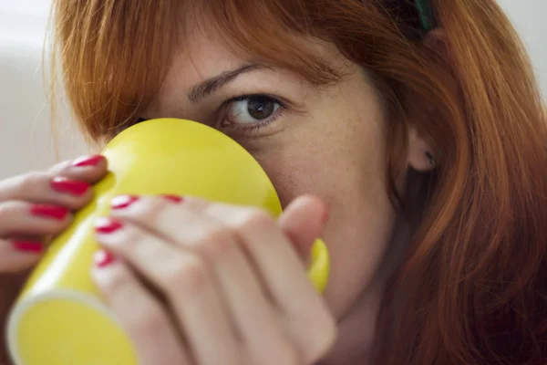 Het drinken van thee — Stockfoto