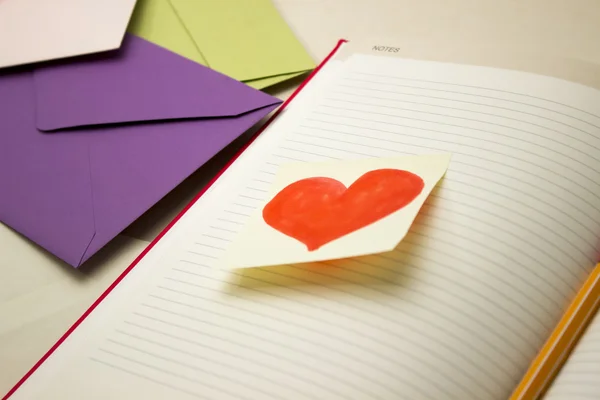 Kärlek not och kärleksbrev — Stockfoto