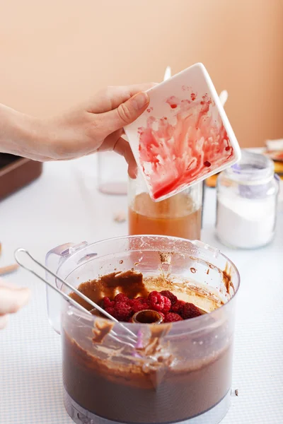 Making Cake - Adding Ingredients — Stock Photo, Image