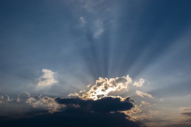 yapraklara bulutlu gün batımında izleme güneş ışıkları