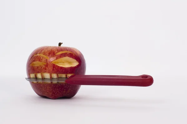 Psikopat yüz elma — Stok fotoğraf