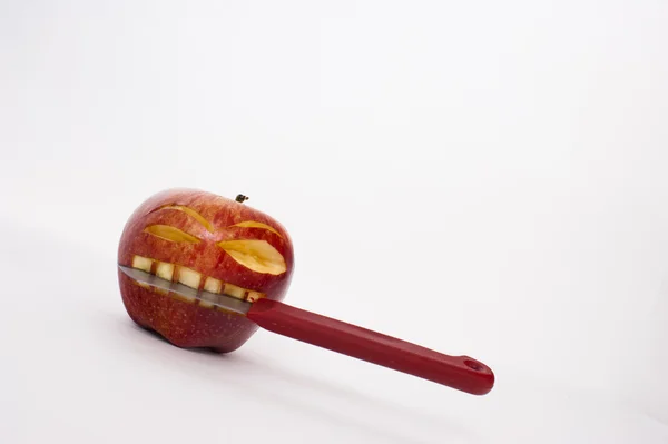 Psycho face apple — Stock Photo, Image
