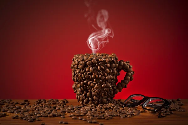 Cup of coffee beans — Stock Photo, Image