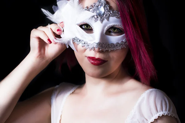 Girl with the mask — Stock Photo, Image