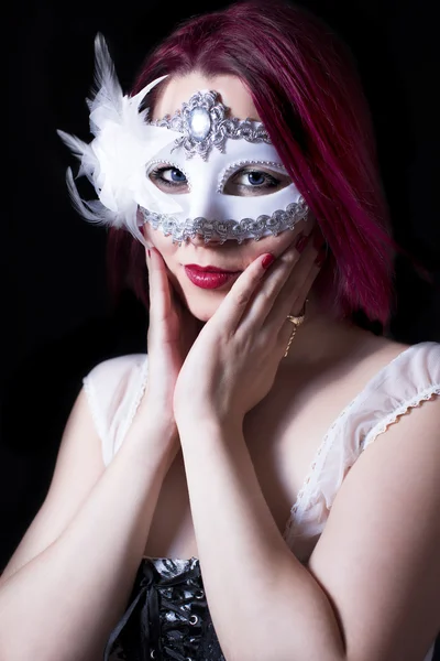 Girl with the mask — Stock Photo, Image