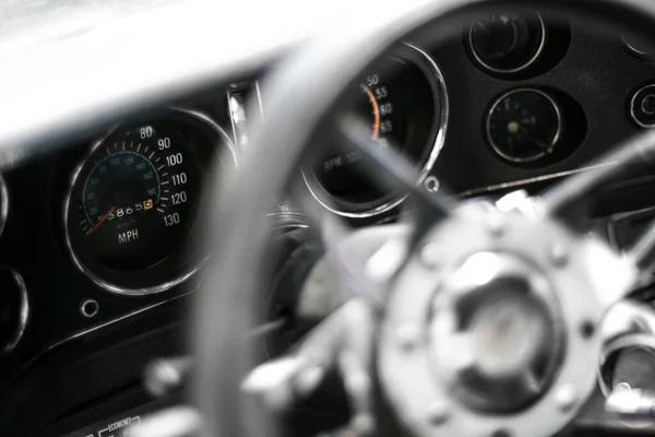 Izmir Turkey June 2021 Dashboard 1974 Pontiac Brand Trans Firebird — Stock Photo, Image