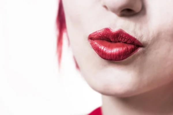 Κόκκινα χείλη — Φωτογραφία Αρχείου