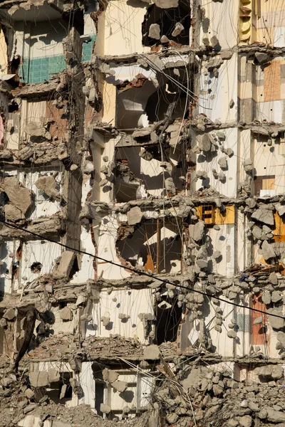 Beschadigde Gebouw Achtergrond Textuur Klaar Voor Deconstructie Aardbeving Izmir Oktober — Stockfoto