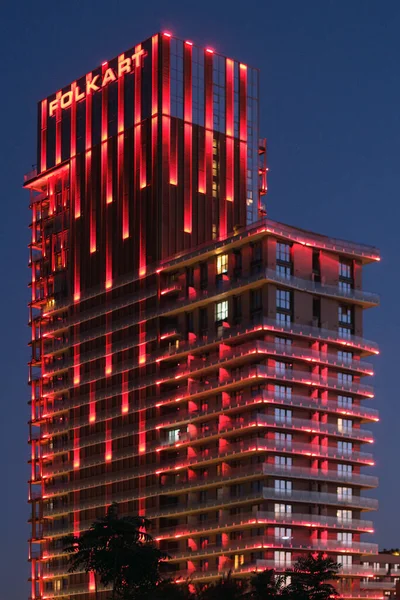 Izmir Turquia Julho 2021 Folkart Incity Edifícios Noite Com Luzes — Fotografia de Stock