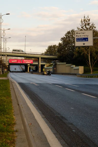 Istanbul Turkey October 2021 Empty Road Overpass City Istanbul Roads — Stockfoto