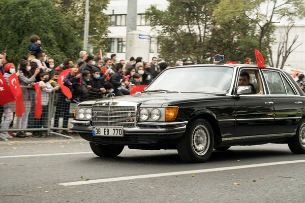 Stanbul Türkiye Ekim 2021 Ekim Siyah Mercedes Benz Klasik Otomobil — Stok fotoğraf