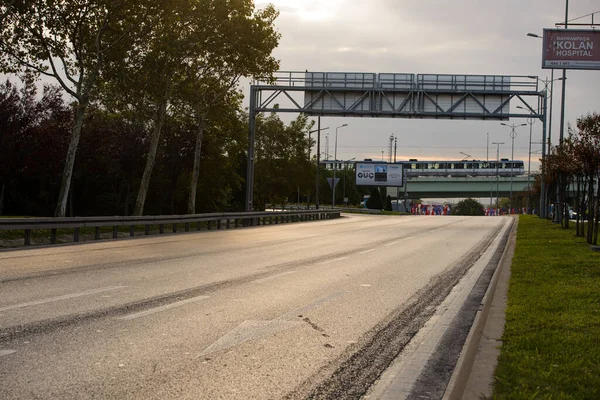 Istanbul Turkey October 2021 Empty Vatan Avenue Road Overpass City — Stockfoto