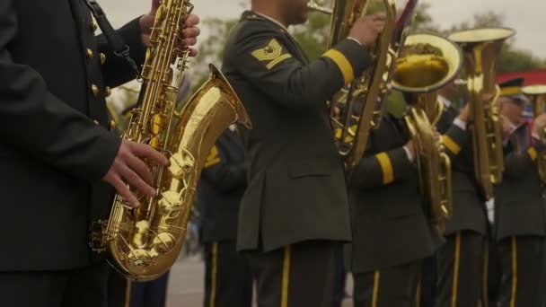 Istanbul Turchia Ottobre 2021 Banda Militare Che Suona Musica Ottobre — Video Stock