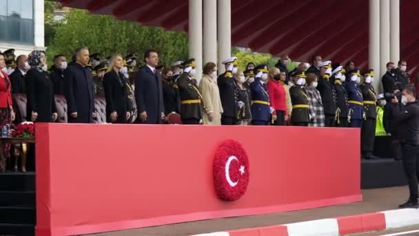 Istanbul Turkiet Oktober 2021 Istanbuls Borgmästare Ekrem Imamoglu Istanbuls Guvernör — Stockvideo