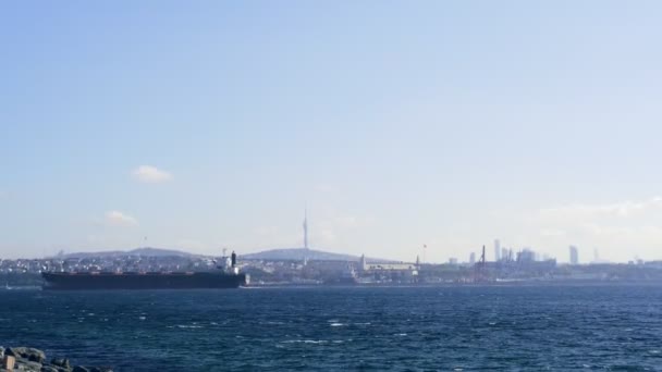 Istanbul Turecko Října 2021 Istanbul Bosphorus Scéna Trajekty Redakční Snímek — Stock video