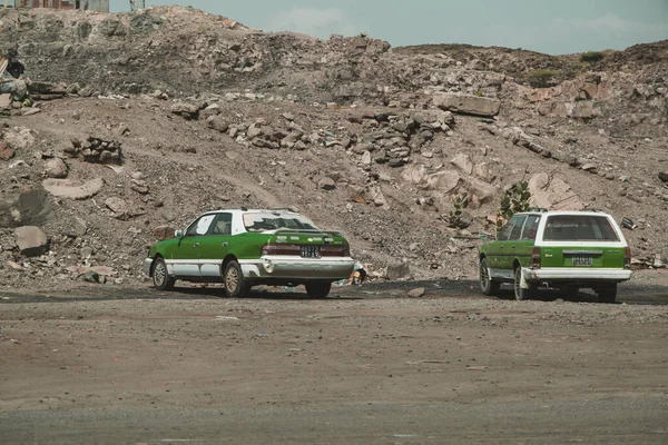 Djibouti Djibouti Mai 2021 Vieux Taxis Locaux Stationnés Dans Des — Photo
