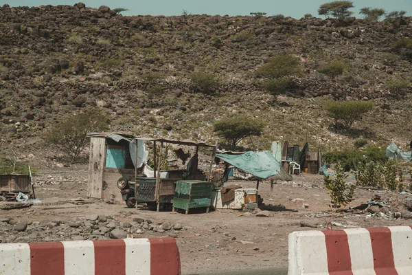 Una Pequeña Pobre Choza Borde Carretera Yibuti —  Fotos de Stock