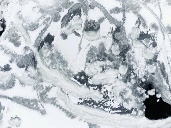 Vista Aérea Del Lago Golcuk Congelado Odemis Bozdag Temporada Invierno —  Fotos de Stock