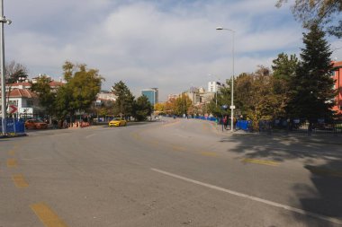 Ankara, Türkiye - 09 Kasım 2021: Anitkabir 'e giriş yolu. Ankara 'da editör fotoğrafı.