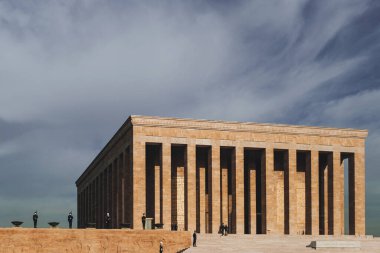 Ankara, Türkiye - 09 Kasım 2021: Anitkabir ve askerler nöbet tutuyorlar. Ankara 'da editör fotoğrafı.